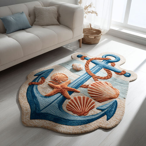 Coastal Anchor Custom Shape Area Rug NCU0NT12624