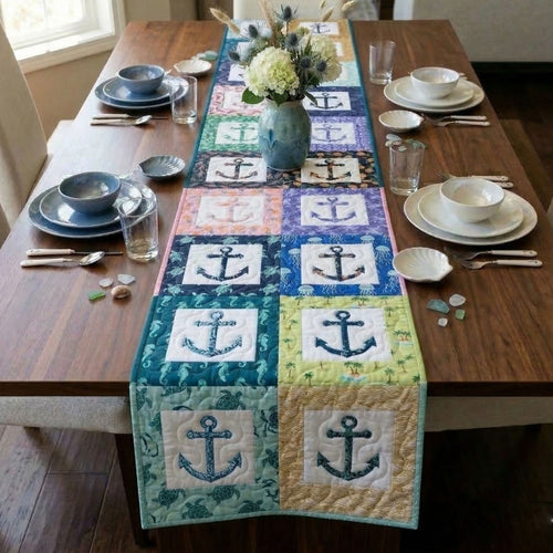Coastal Anchors Quilted Table Runner NCU0NT12497