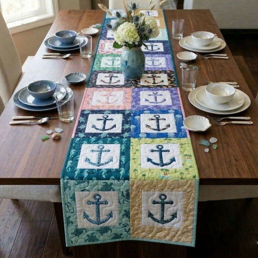 Coastal Anchors Quilted Table Runner NCU0NT12497
