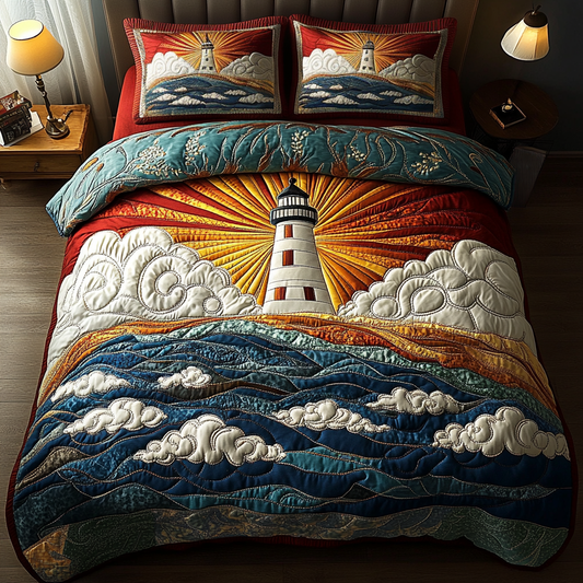 Coastal Beacon 3-Piece Quilted Bedding Set NCU0DV2950