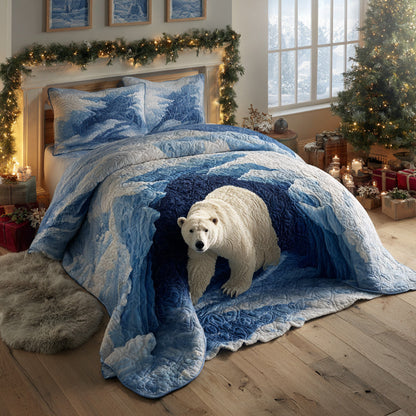 Coastal Bear Flow 3-Piece Quilted Bedding Set NCU0HH1402