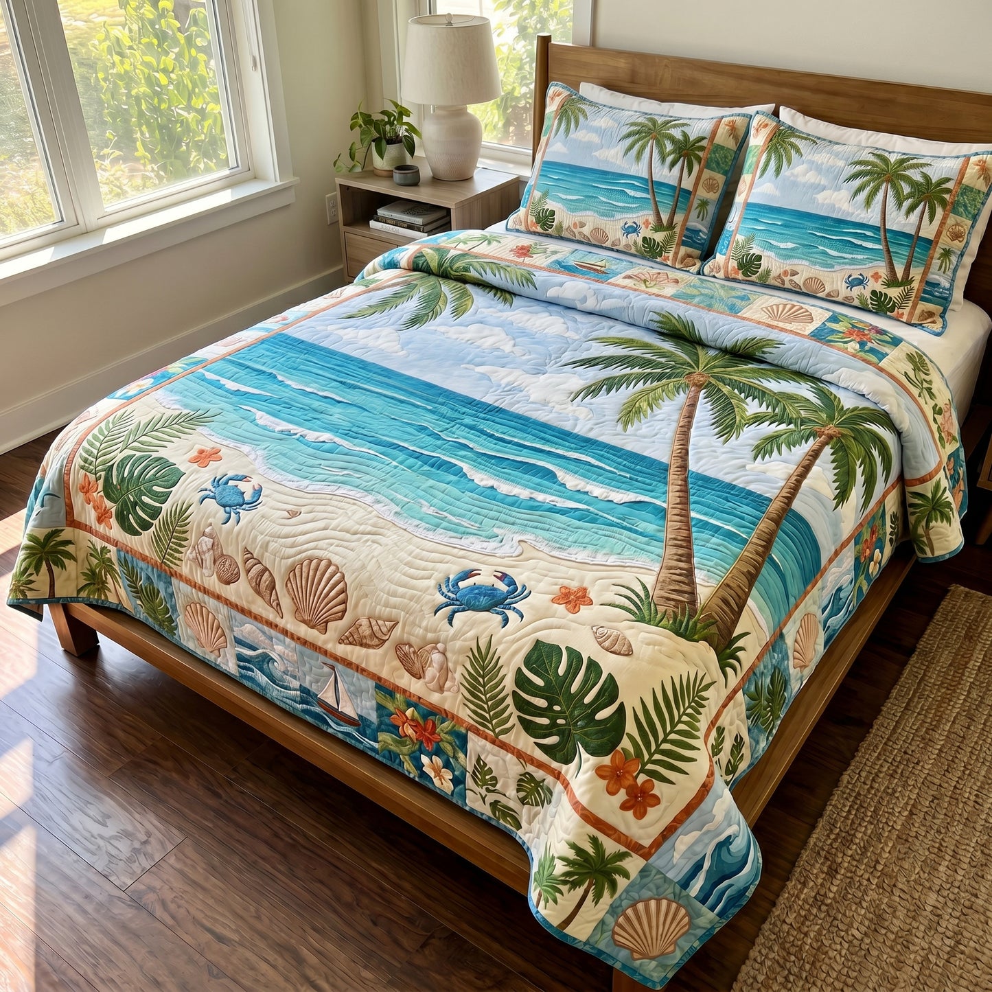 Coastal Bliss 3-Piece Quilted Bedding Set NCU0DV9737