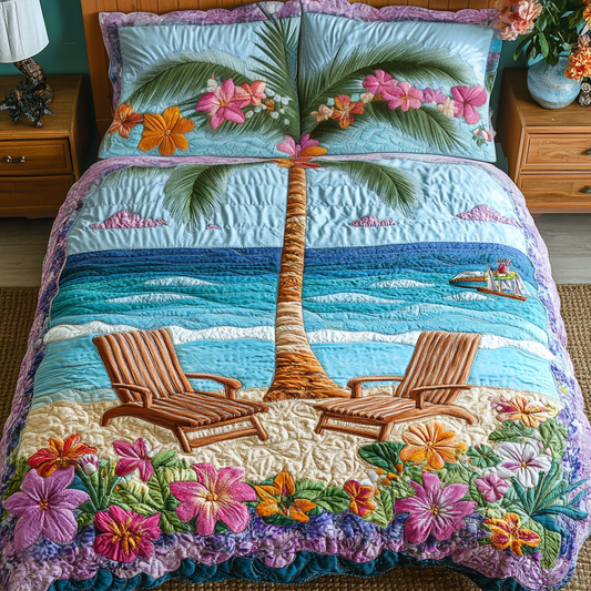 Coastal Bliss 3-Piece Quilted Bedding Set NCU0VH5016