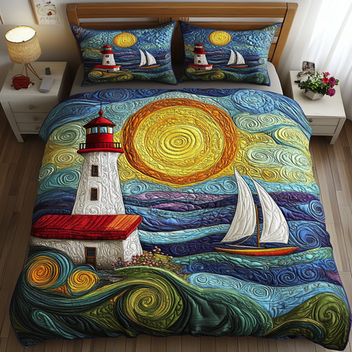 Coastal Bliss 3-Piece Quilted Bedding Set NCU0VL1360