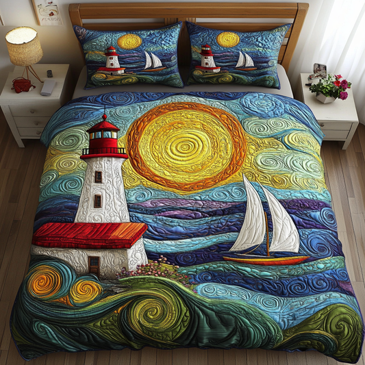 Coastal Bliss 3-Piece Quilted Bedding Set NCU0VL1360