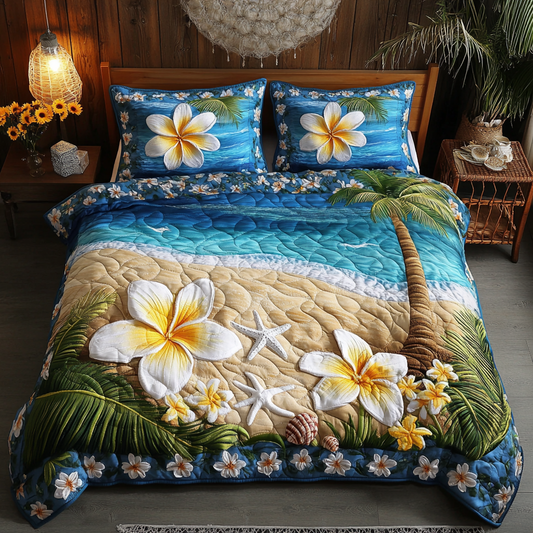 Coastal Bliss 3-Piece Quilted Bedding Set NCU0VL1848