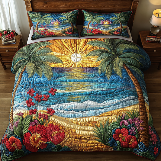 Coastal Bliss 3-Piece Quilted Bedding Set NCU0VL1866