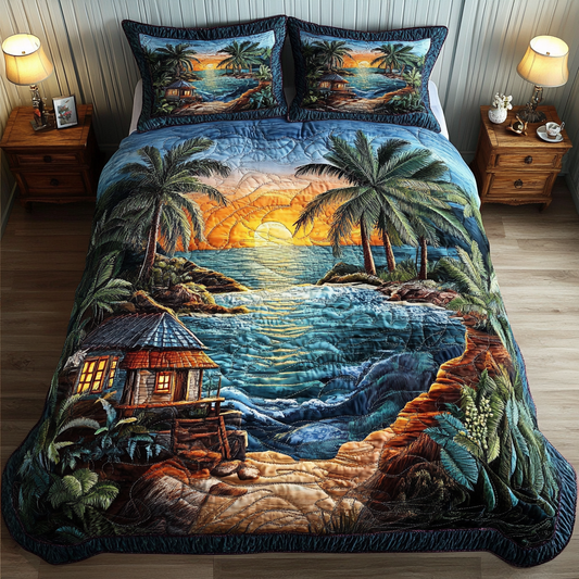 Coastal Bliss 3-Piece Quilted Bedding Set NCU0VL2339