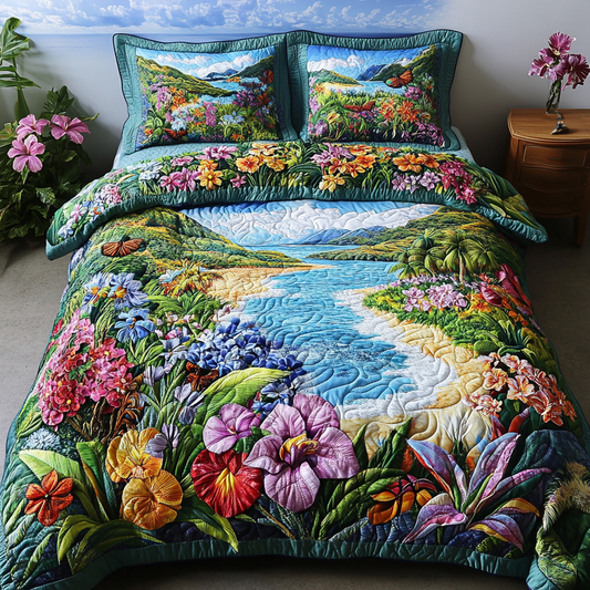 Coastal Bliss 3-Piece Quilted Bedding Set NCU0VL2478
