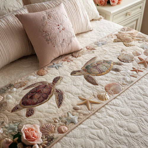 Coastal Bloom Quilted Bed Runner NCU0PT10841