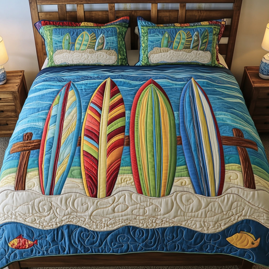 Coastal Breeze 3-Piece Quilted Bedding Set NCU0DK5867