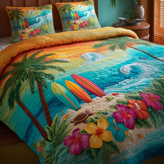 Coastal Breeze 3-Piece Quilted Bedding Set NCU0NT12637