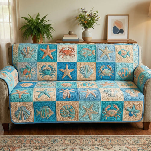 Coastal Breeze Quilted Sofa Cover NCU0TD2673