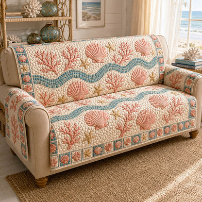 Coastal Breeze Quilted Sofa Cover NCU0TD2956