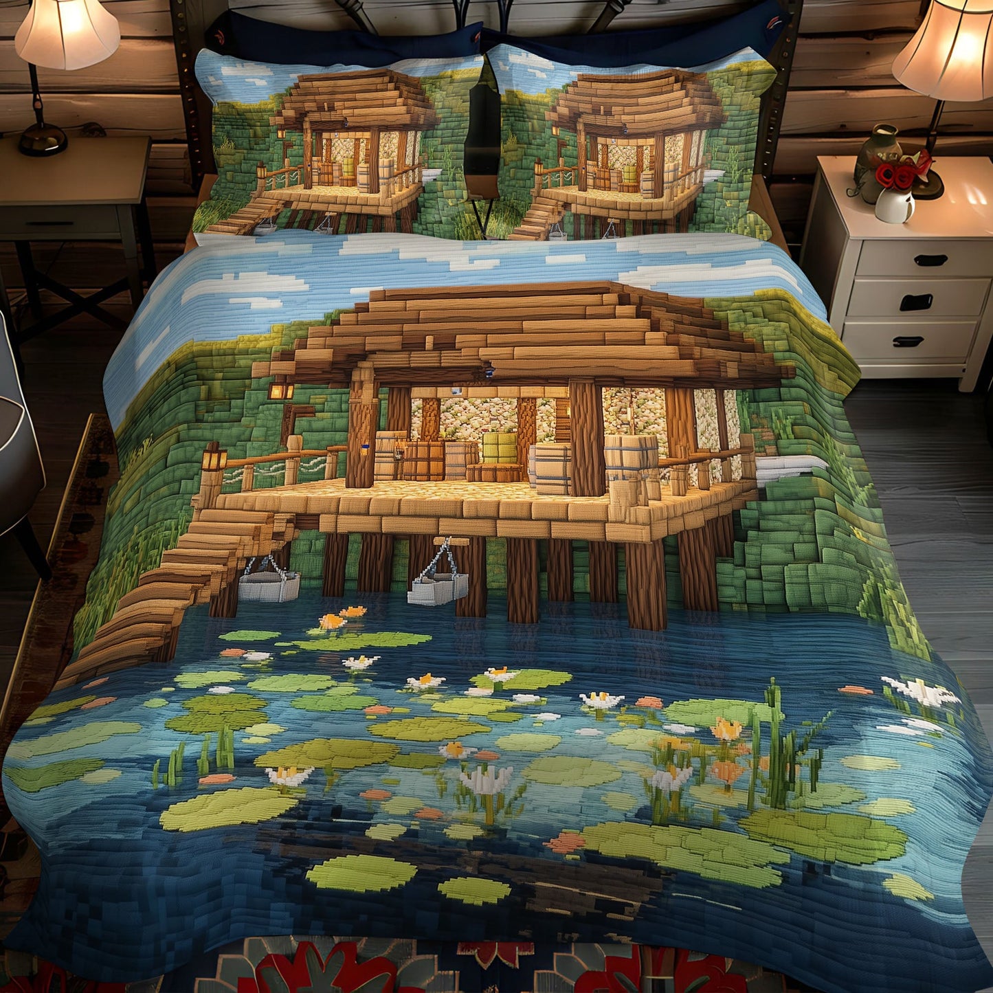 Coastal Cabin 3-Piece Quilted Bedding Set NCU0PT6705