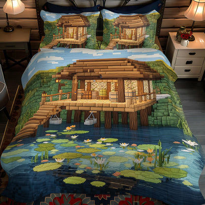 Coastal Cabin 3-Piece Quilted Bedding Set NCU0PT6705