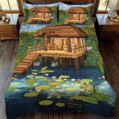 Coastal Cabin 3-Piece Quilted Bedding Set NCU0PT6705