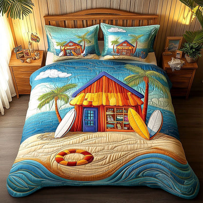 Coastal Cabin Dream 3-Piece Quilted Bedding Set NCU0NT5601