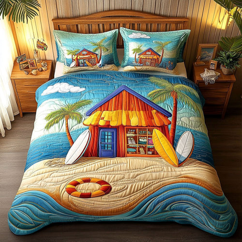 Coastal Cabin Dream 3-Piece Quilted Bedding Set NCU0NT5601