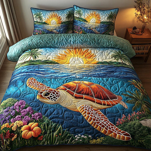 Coastal Calm 3-Piece Quilted Bedding Set NCU0DV9457