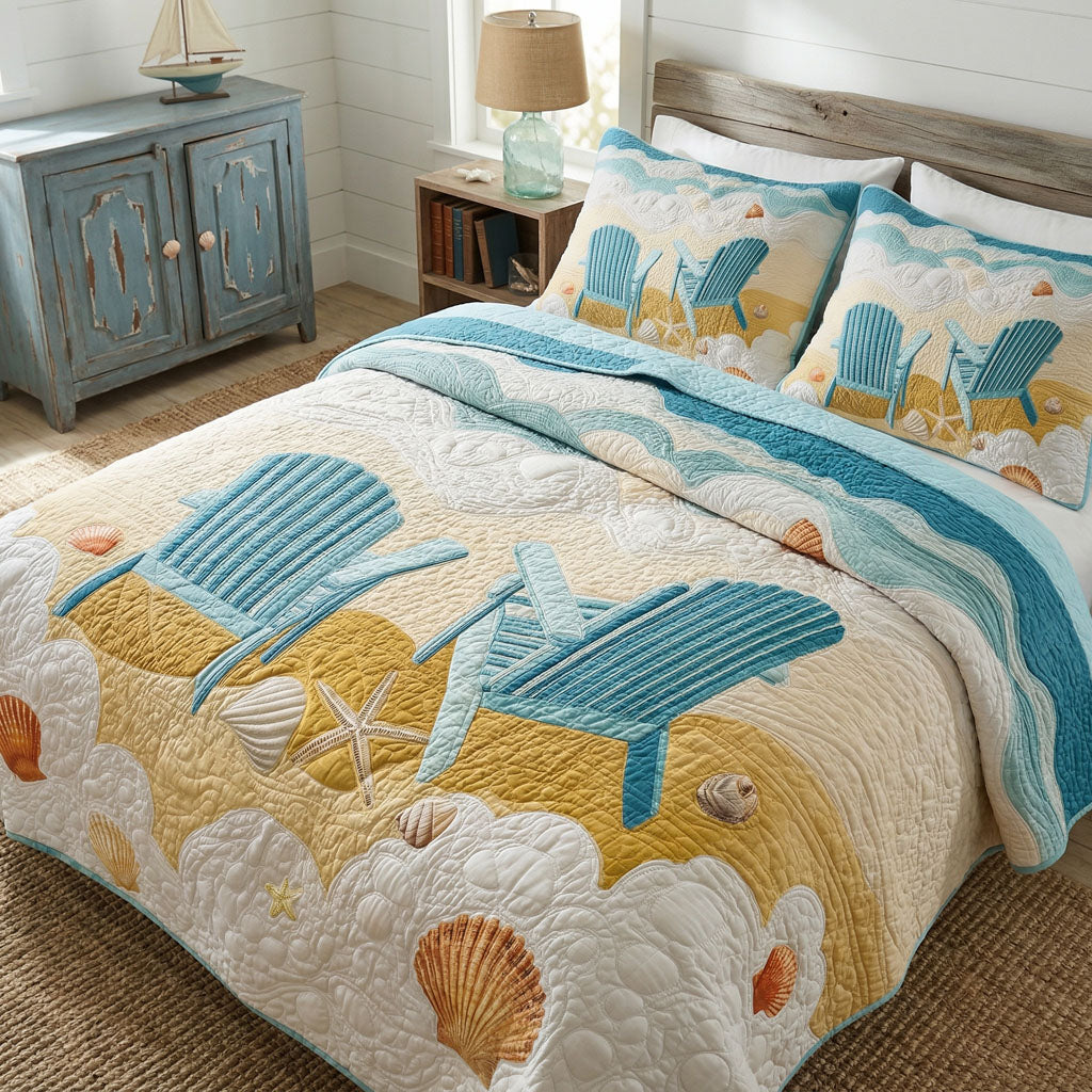 Coastal Calm 3-Piece Quilted Bedding Set NCU0PT11649