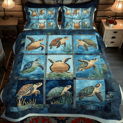 Coastal Calm 3-Piece Quilted Bedding Set NCU0TL1135