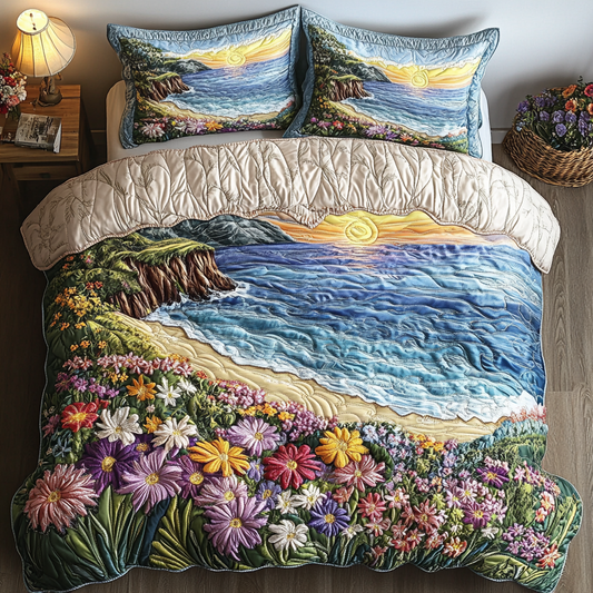 Coastal Calm 3-Piece Quilted Bedding Set NCU0VH3929