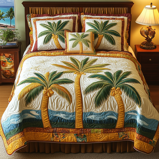 Coastal Calm 3-Piece Quilted Bedding Set NCU0VH4888
