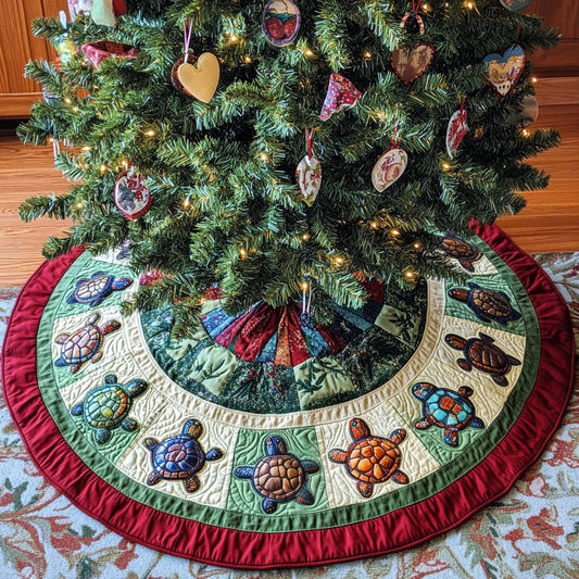 Coastal Charm Christmas Quilted Tree Skirt NCU0NT2107