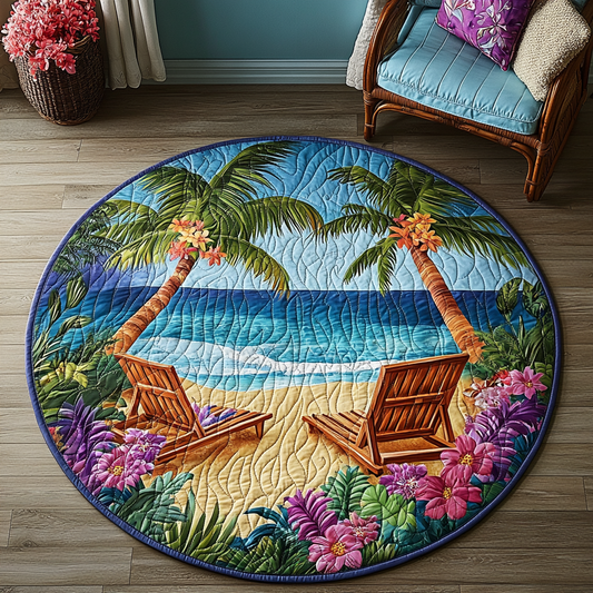 Coastal Charm Quilted Round Mat NCU0VH5173