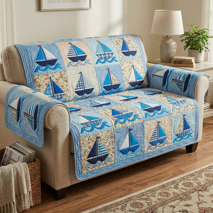 Coastal Charm Quilted Sofa Cover NCU0TD2687