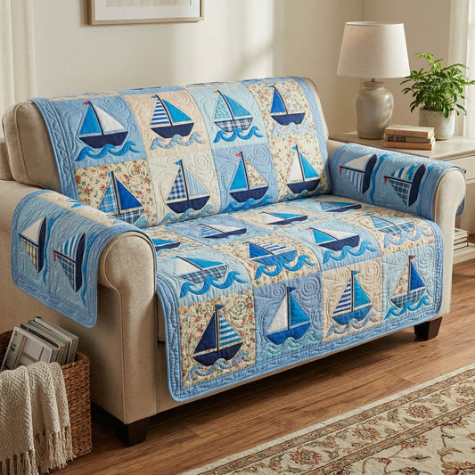 Coastal Charm Quilted Sofa Cover NCU0TD2687