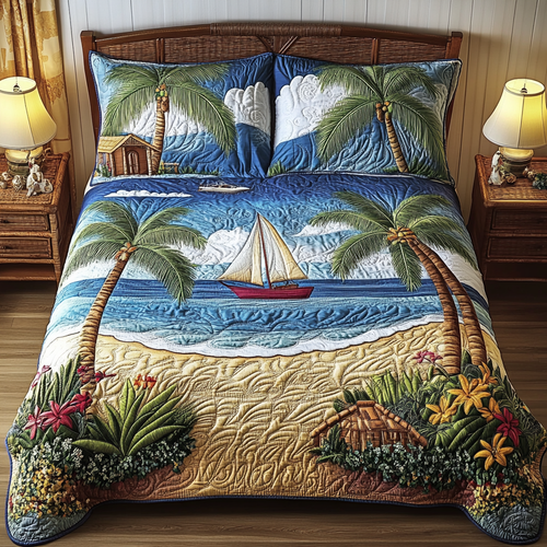 Coastal Comfort 3-Piece Quilted Bedding Set NCU0VH4000