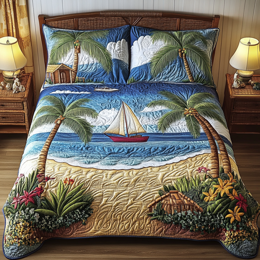 Coastal Comfort 3-Piece Quilted Bedding Set NCU0VH4000