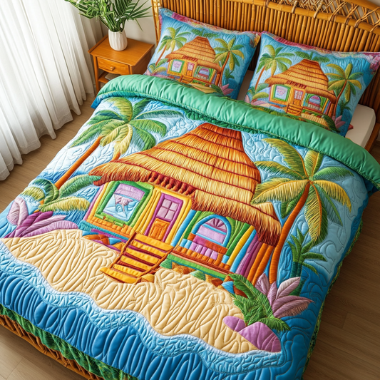 Coastal Comfort 3-Piece Quilted Bedding Set NCU0VH4789