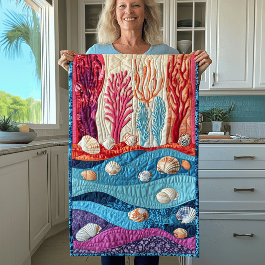 Coastal Coral Quilted Table Runner NCU0TH2682