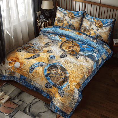 Coastal Crawl 3-Piece Quilted Bedding Set NCU0TH1340