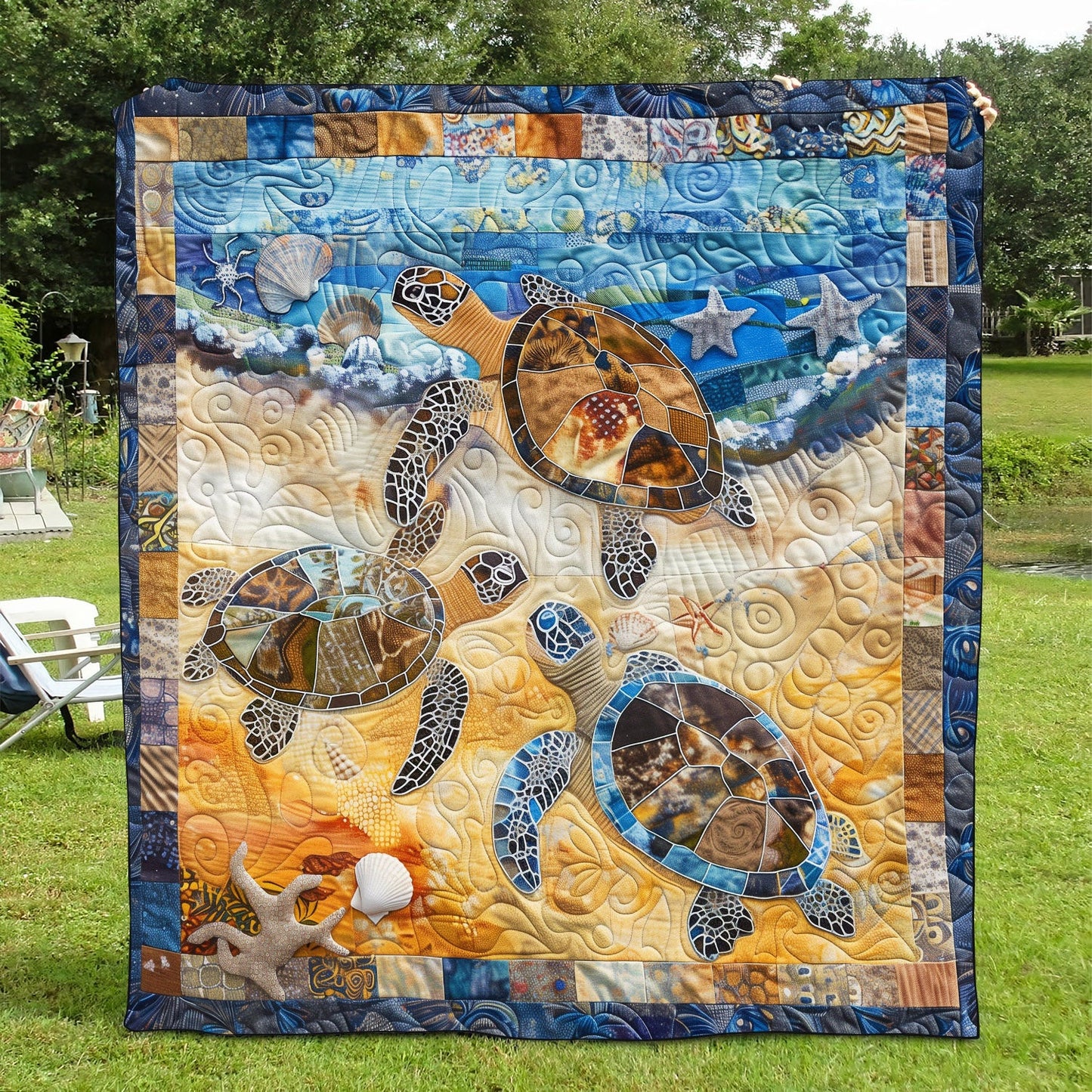 Coastal Crawl Quilted Blanket NCU0TH1178