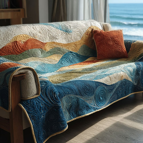 Coastal Curl Quilted Sofa Cover NCU0PT10918
