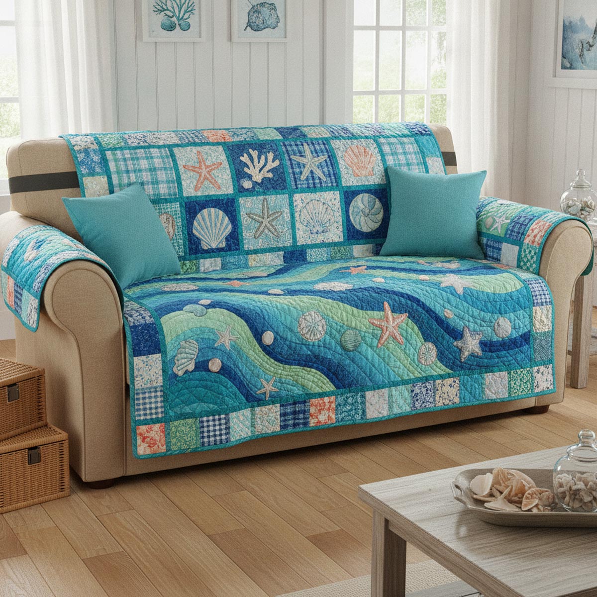 Coastal Daydream Quilted Round Mat NCU0DV9819