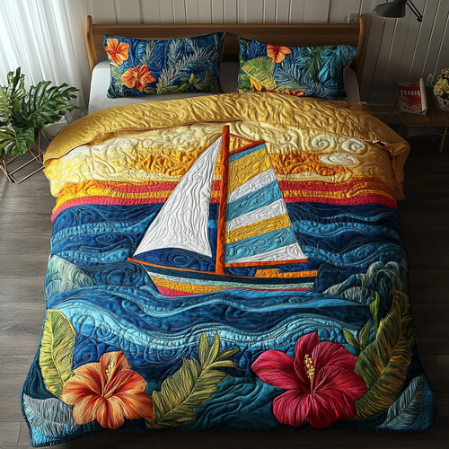 Coastal Dream 3-Piece Quilted Bedding Set NCU0DK6098