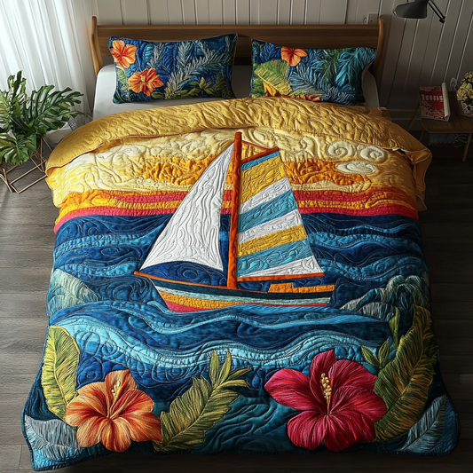Coastal Dream 3-Piece Quilted Bedding Set NCU0DK6098