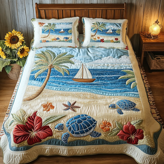 Coastal Dream 3-Piece Quilted Bedding Set NCU0VL1770