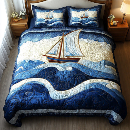 Coastal Dreams 3-Piece Quilted Bedding Set NCU0DV6835