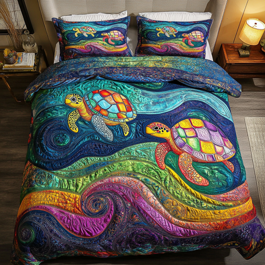 Coastal Drift 3-Piece Quilted Bedding Set NCU0DK4023