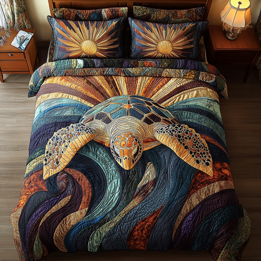 Coastal Drift 3-Piece Quilted Bedding Set NCU0DK5144