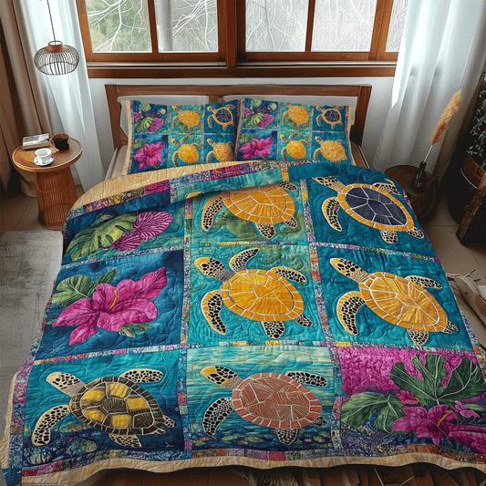 Coastal Drift 3-Piece Quilted Bedding Set NCU0TL1126