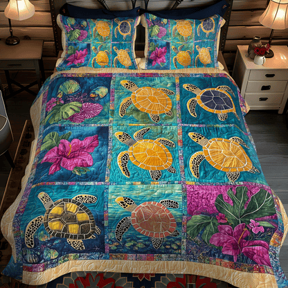 Coastal Drift 3-Piece Quilted Bedding Set NCU0TL1126