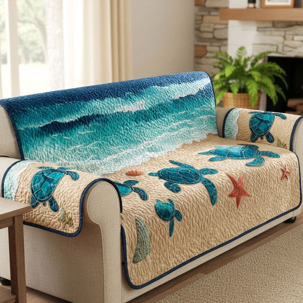 Coastal Drift Quilted Sofa Cover NCU0DK12106