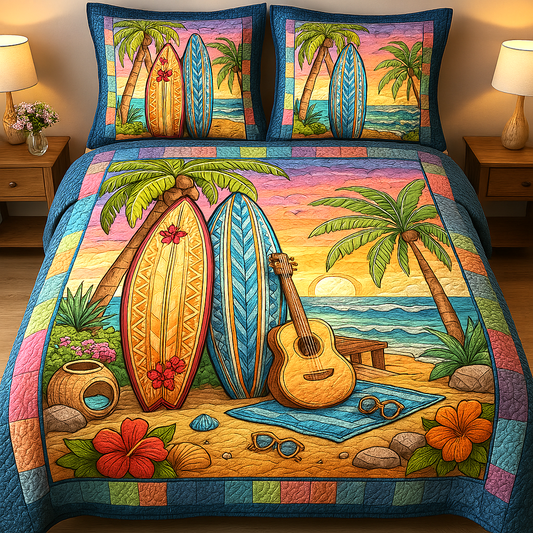 Coastal Drive 3-Piece Quilted Bedding Set NCU0VL1963